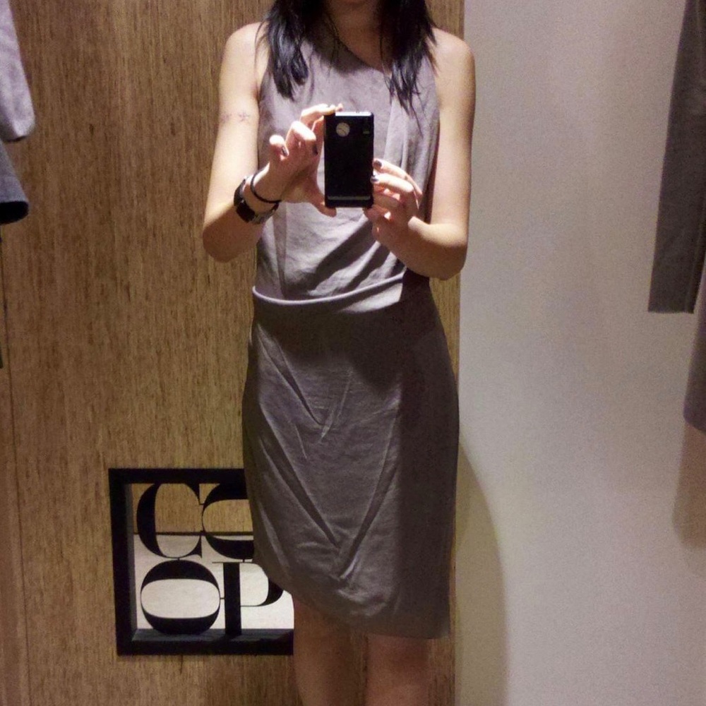 Helmut Lang Draped Asymmetrical Dress
